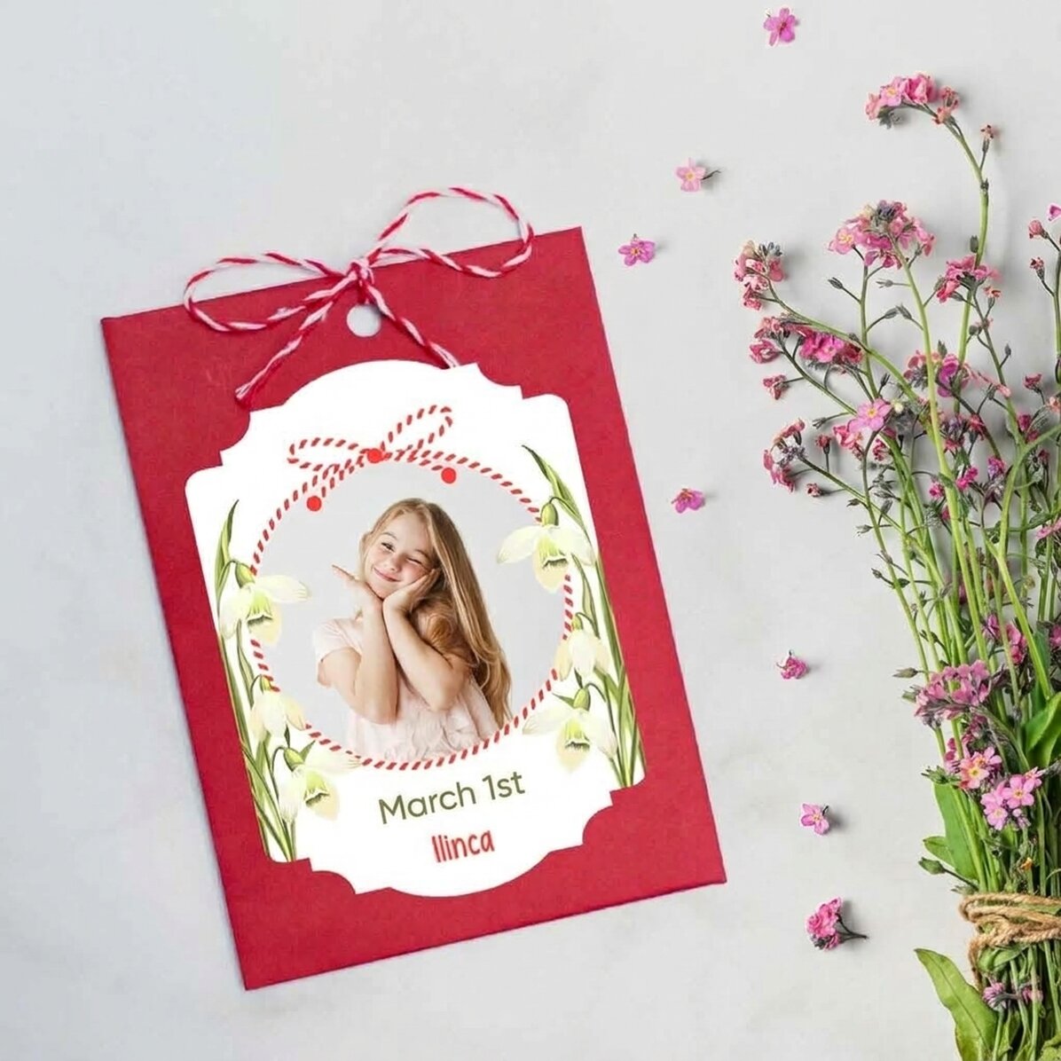 Zasaditelný martisor s vlastní fotografií a vzkazem – sněženky