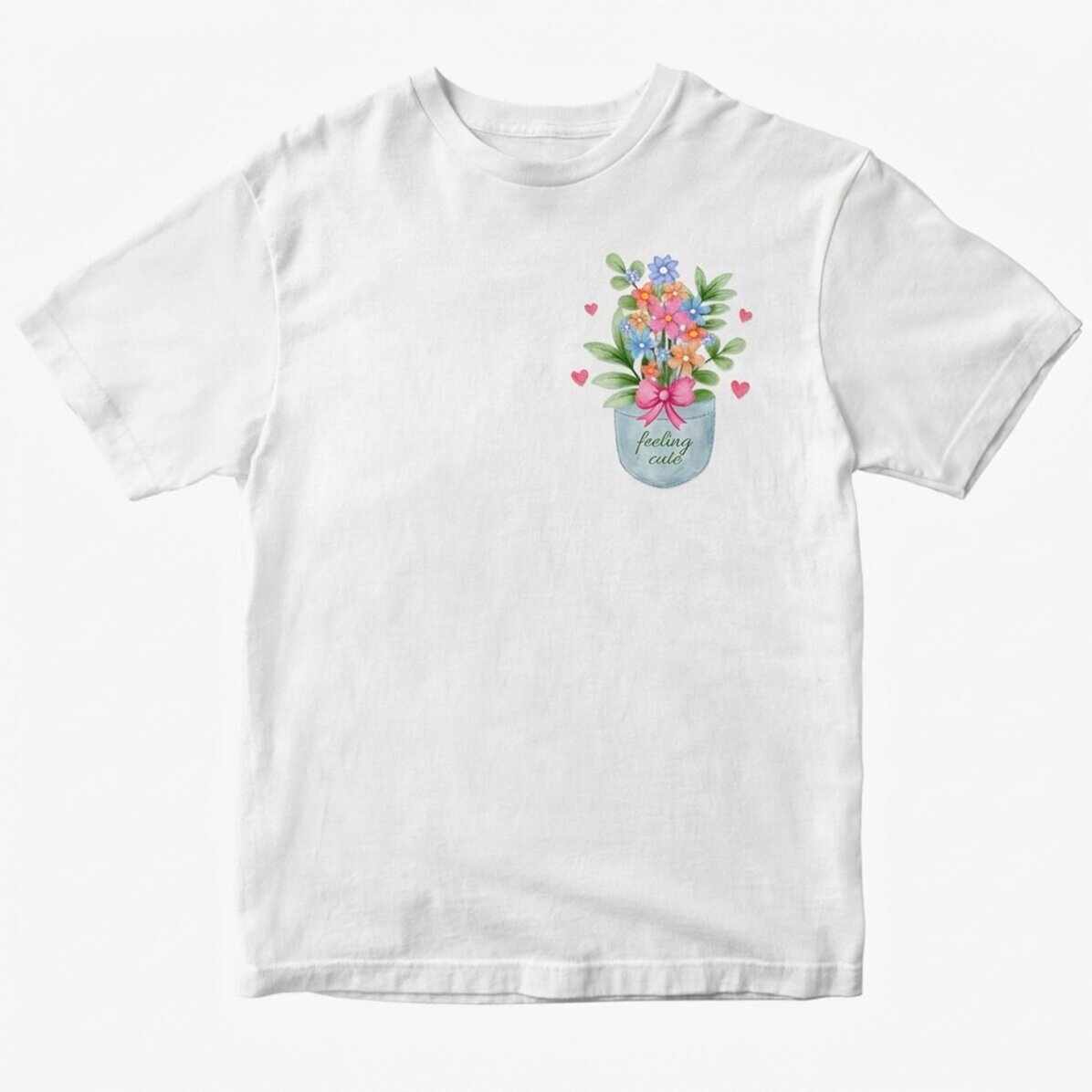 Bavlněné tričko s vlastním nápisem – Pocket flowers
