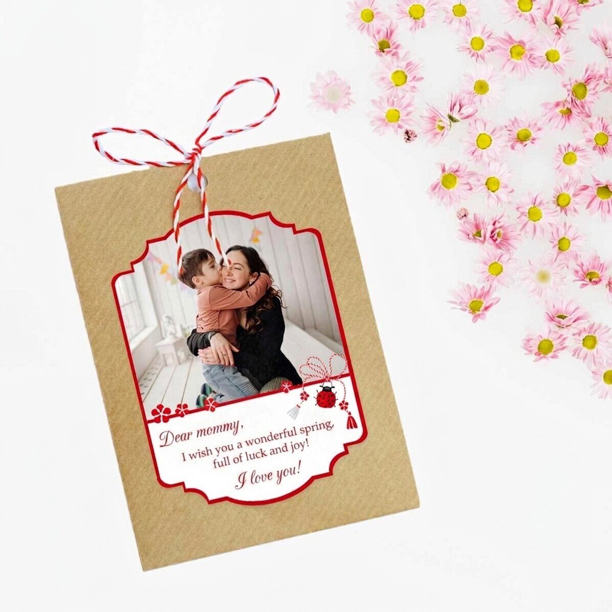 Zasazovatelný martisor s vlastní fotografií a vzkazem