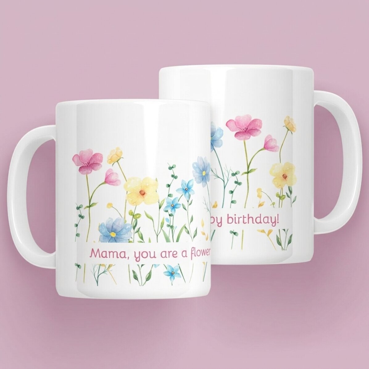 Personalizovaný hrnek s nápisem – Flowers