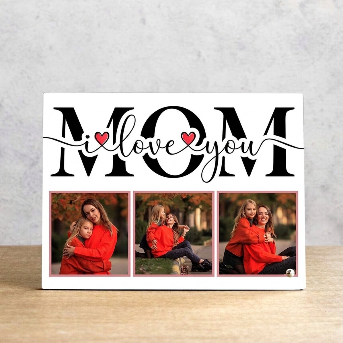 Personalizovaný stolní fotorámeček se 3 fotografiemi – Mom