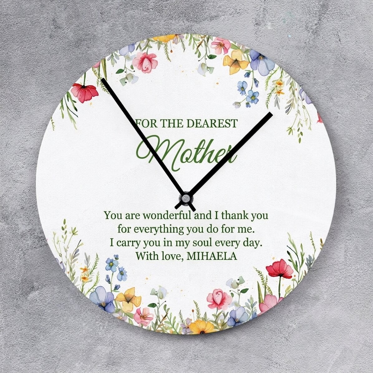 Personalizované hodinky s vzkazem uznání – Floral