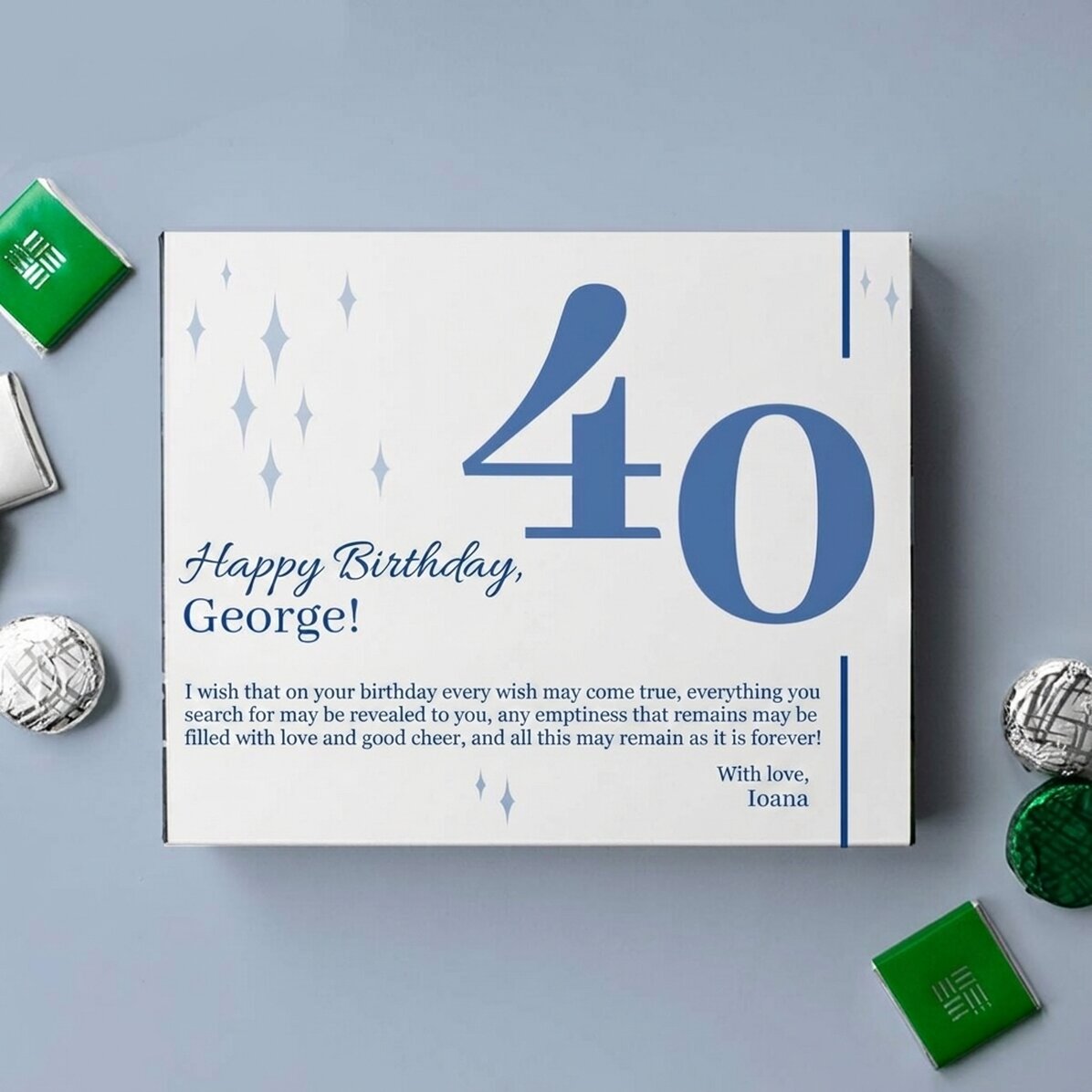 Krabička bonbónů s osobním vzkazem – Happy Birthday!