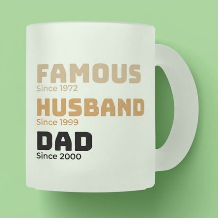 Personalised frosted glass mug with text - Father's story