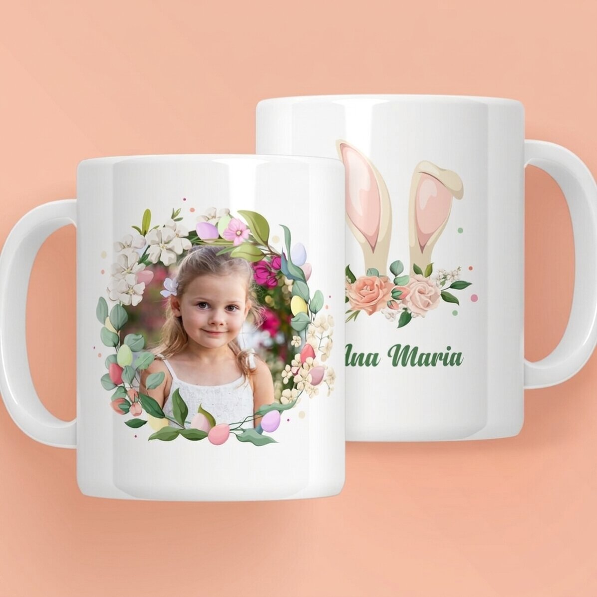 Hrnek s vlastním jménem a fotkou – Cute Easter