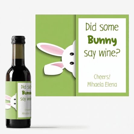 Malá lahvička vína s osobním vzkazem – Bunny