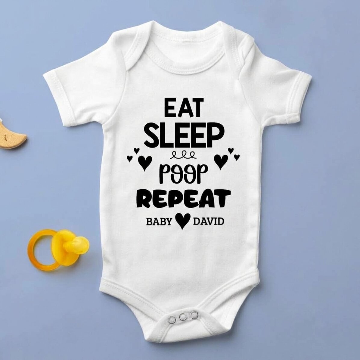 Dětské body s vlastním textem – Repeat