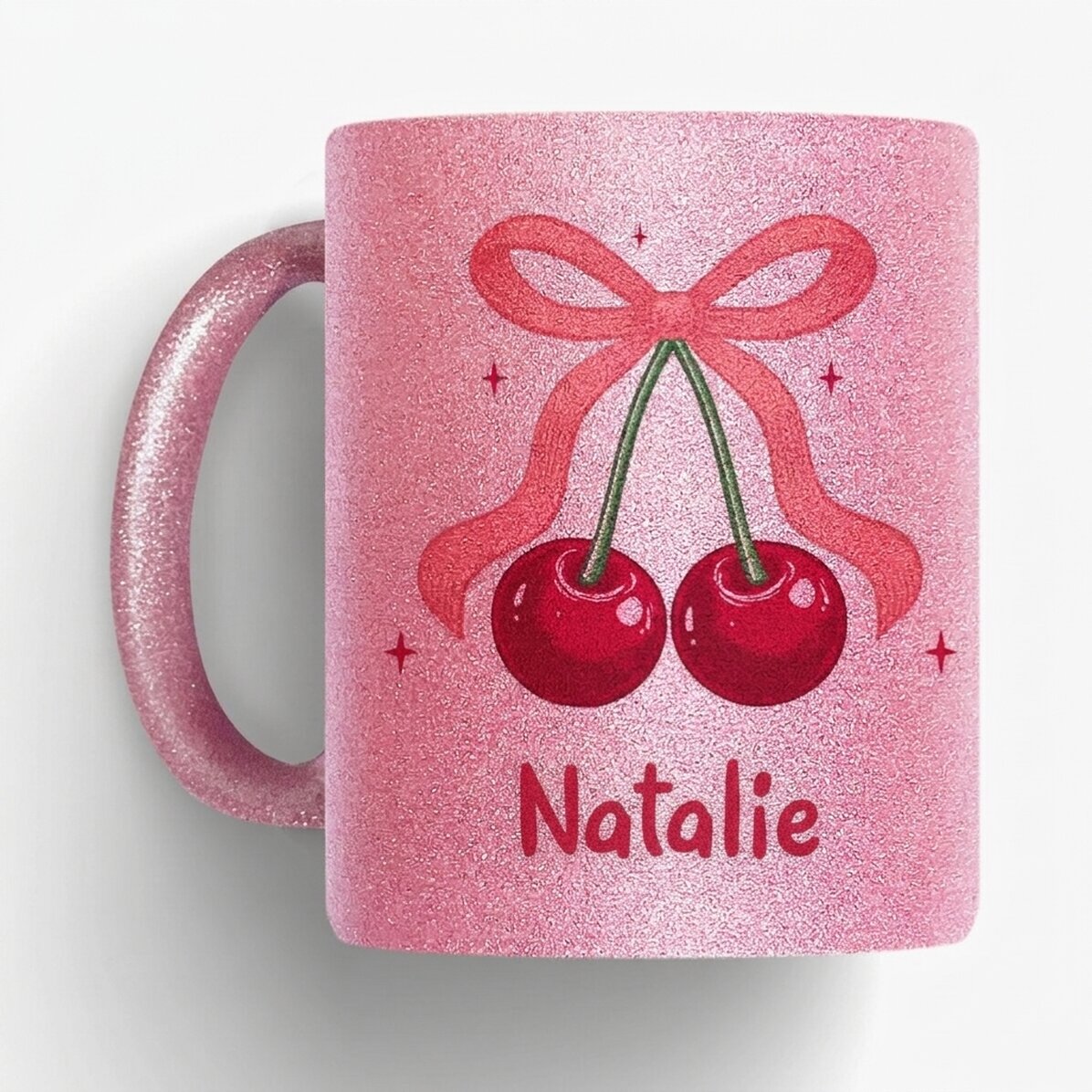 Hrnky s glitry s vlastním textem – Cherry