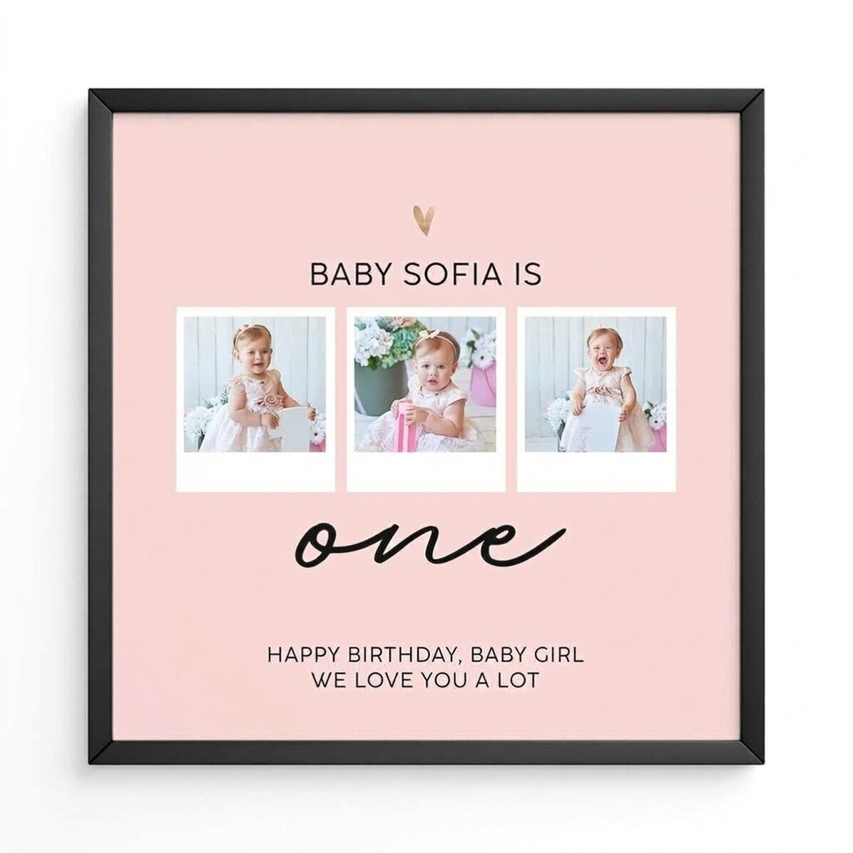 Personalizovaný obraz se 3 fotografiemi a vzkazem – Birthday baby