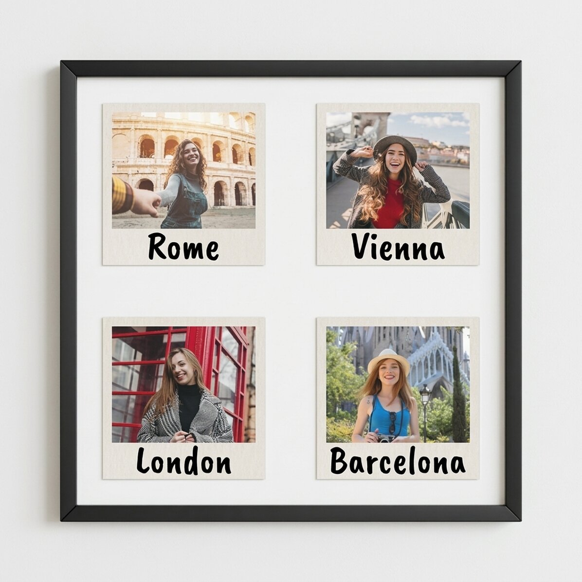 Personalizovaný obraz se 4 fotografiemi a textem – Polaroid