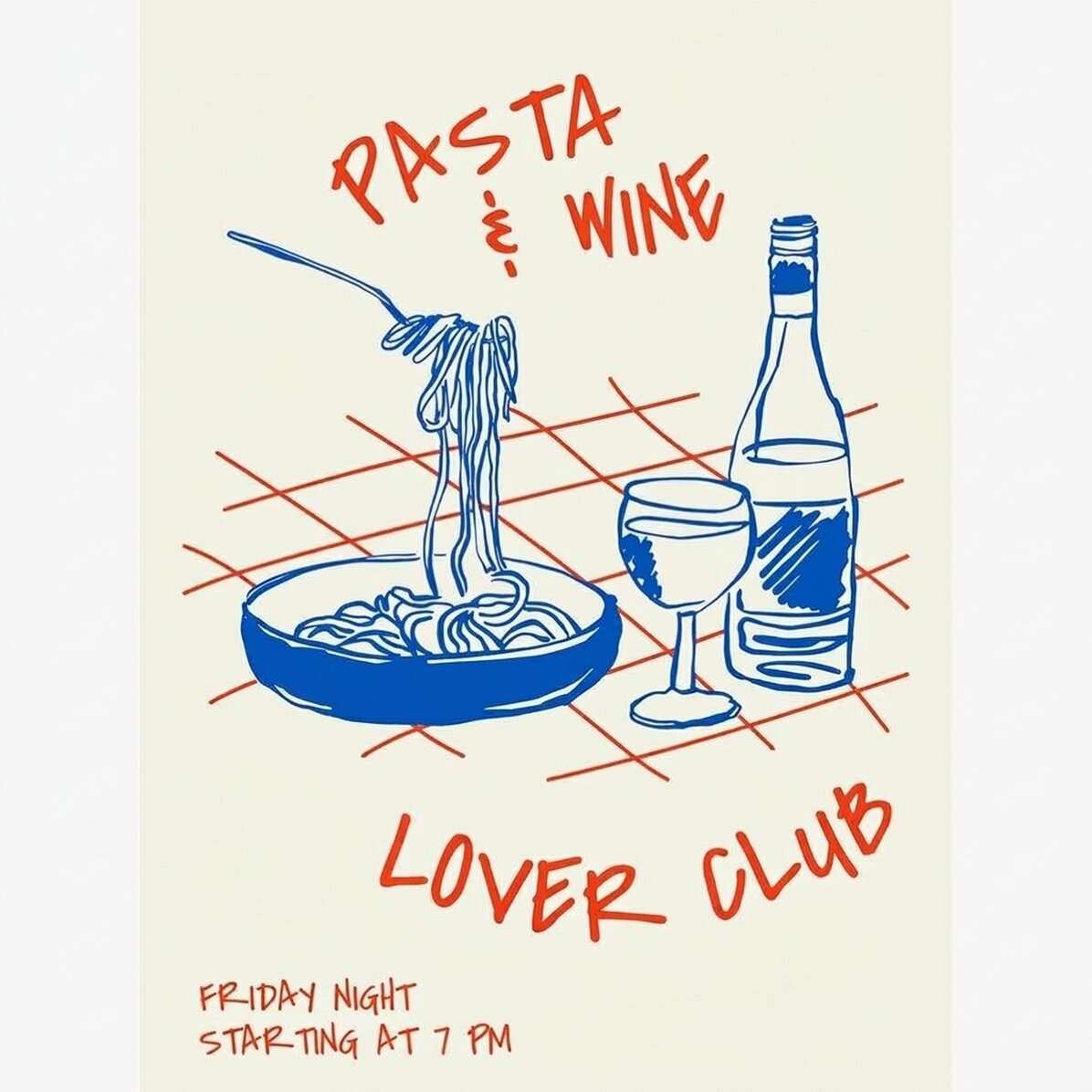 Plakát „Pasta & Wine“