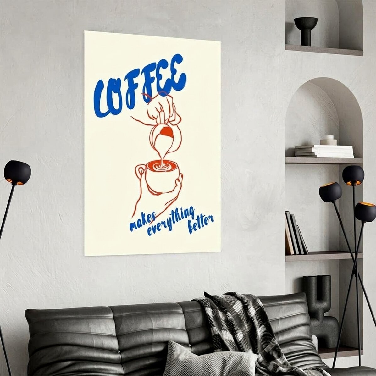 Poster „Káva všechno vylepší“