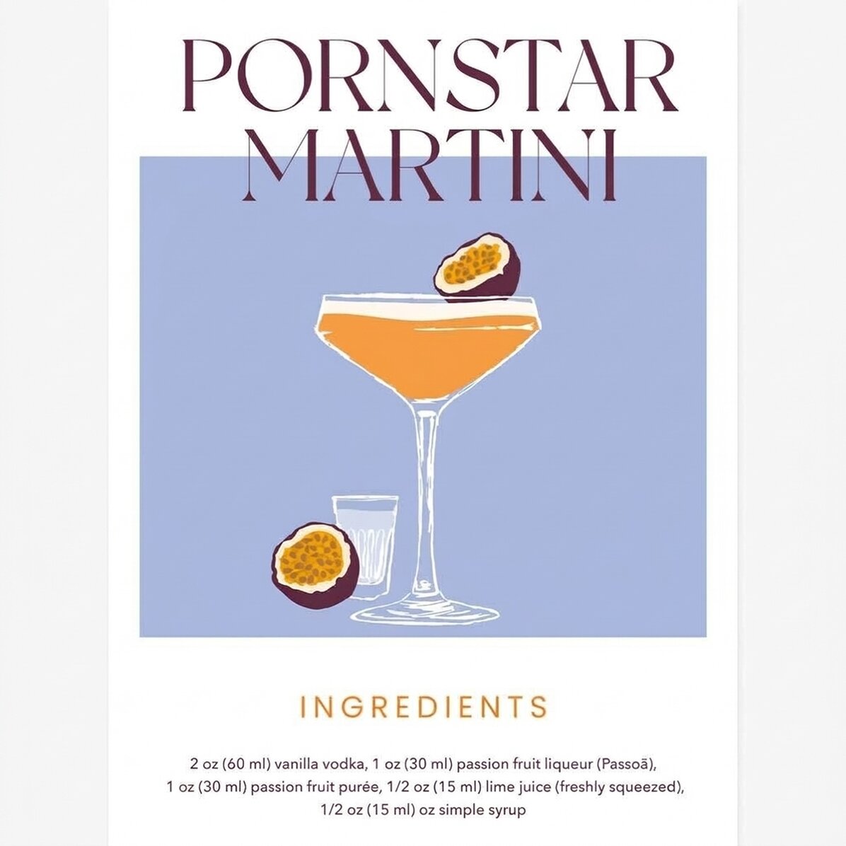 Plakát „Pornstar Martini“