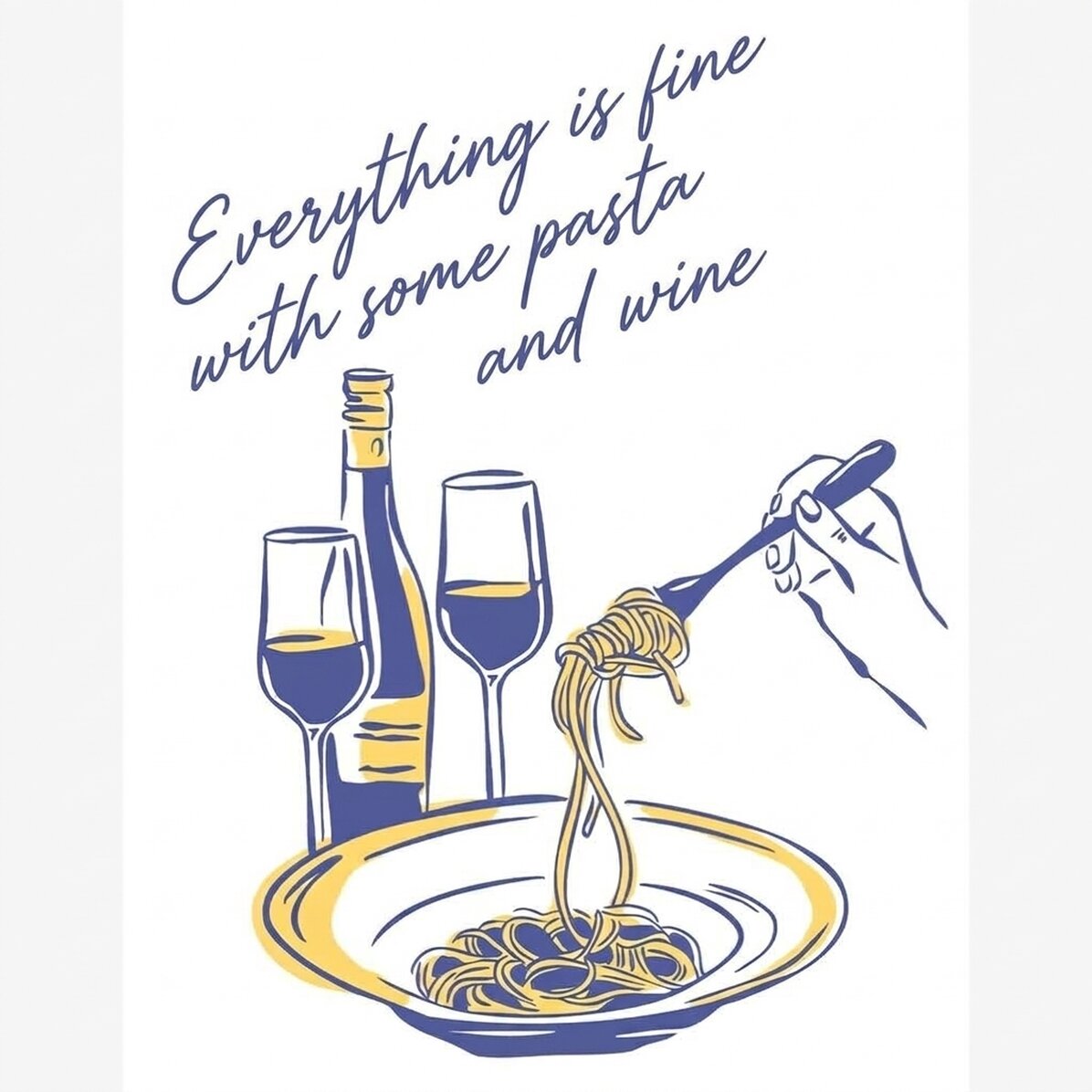 Plakát „Some Pasta & Wine“