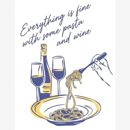 Plakát „Some Pasta & Wine“