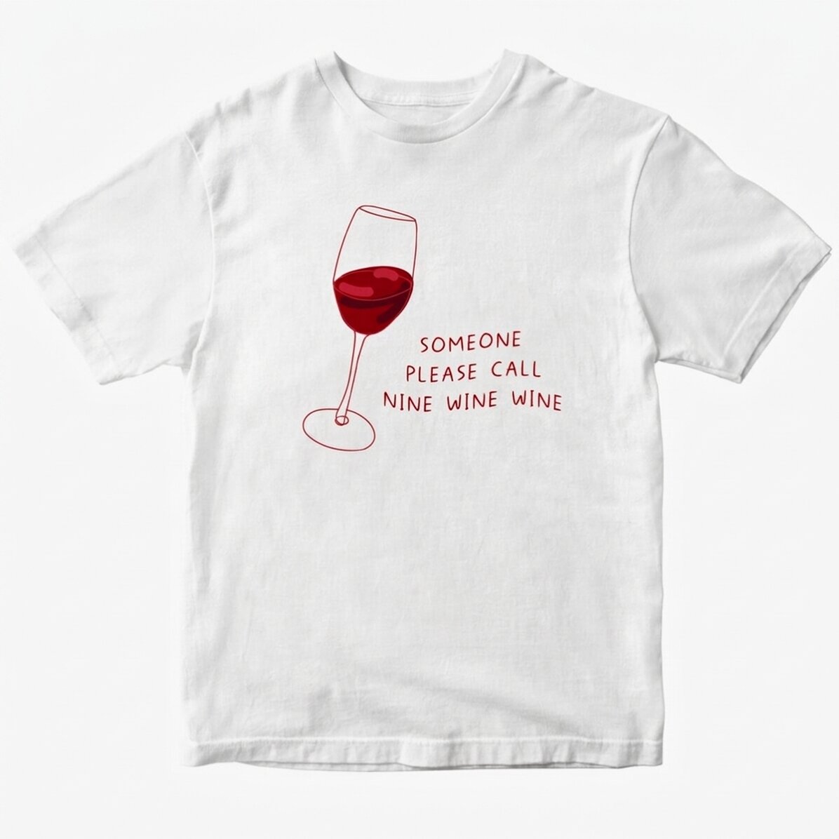 Bavlněné tričko s vlastním nápisem – Call Nine Wine Wine