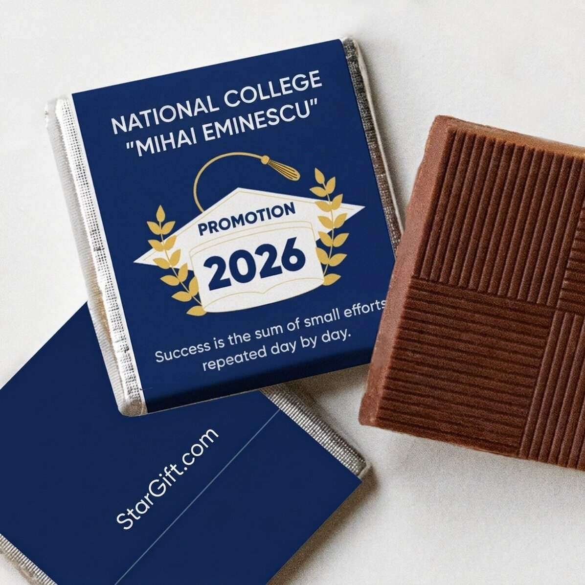 Mini čokoláda s osobním vzkazem k promoci