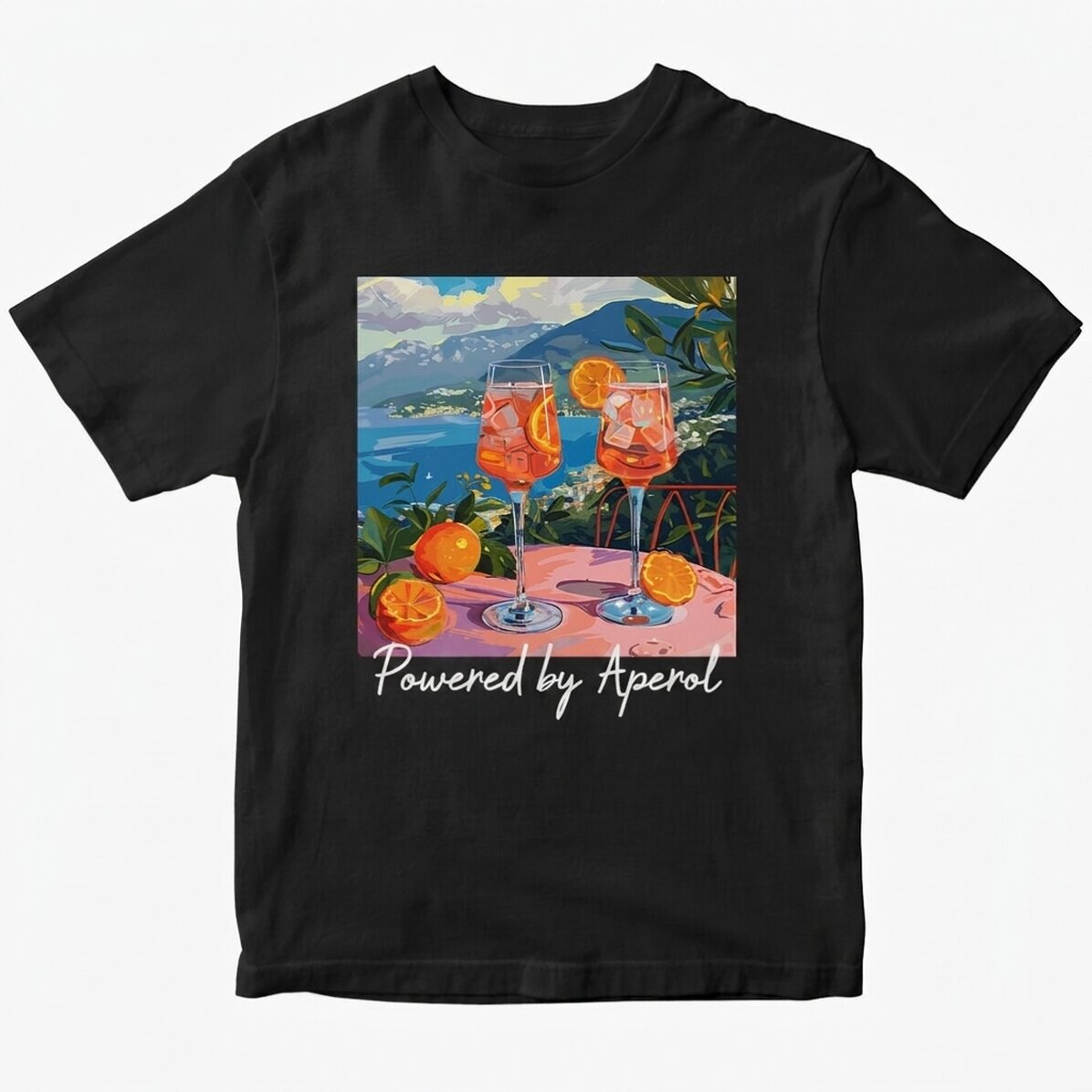 Bavlněné tričko s vlastním nápisem – Fueled by Aperol