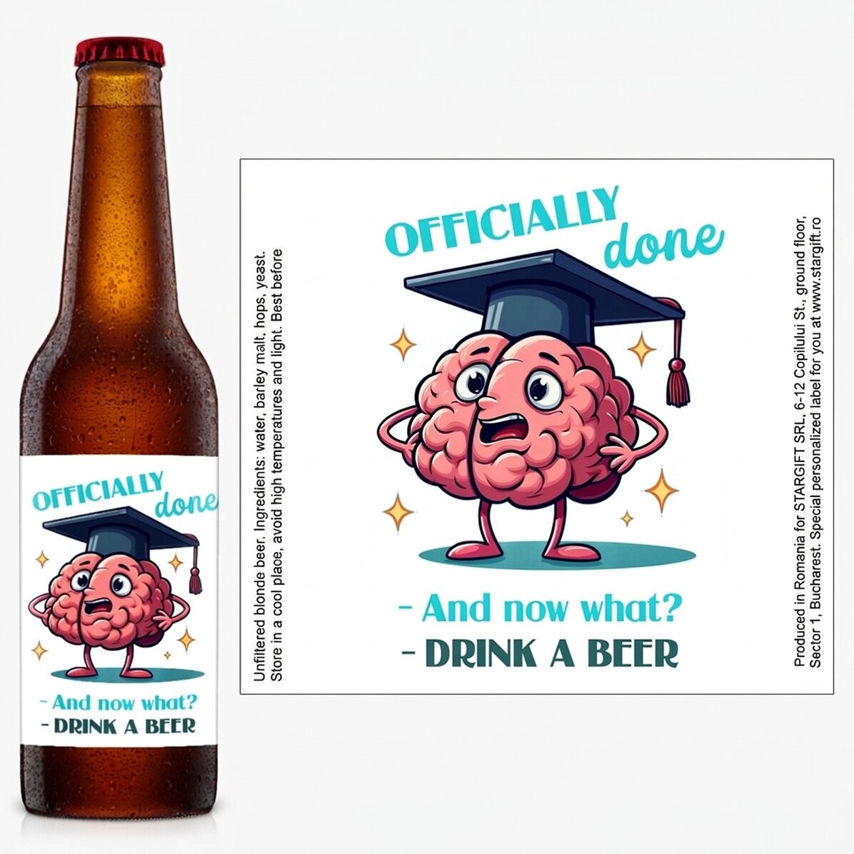 Pivo s vlastním vzkazem – Vtipná promoce