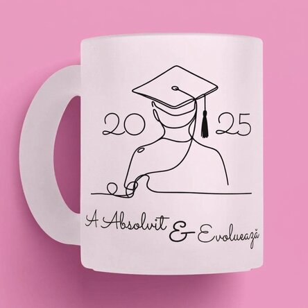 Osobní hrnek s jménem a textem – Line art Graduation