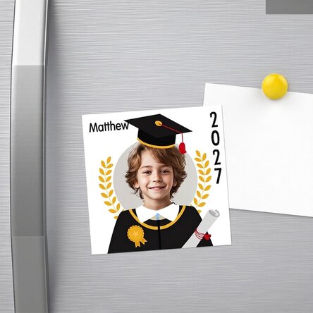 Magnet 10x10 s vlastní fotografií a vzkazem – Absolvent