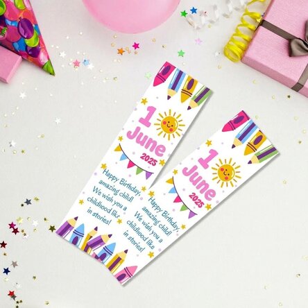 Personalised bookmark with message for Children