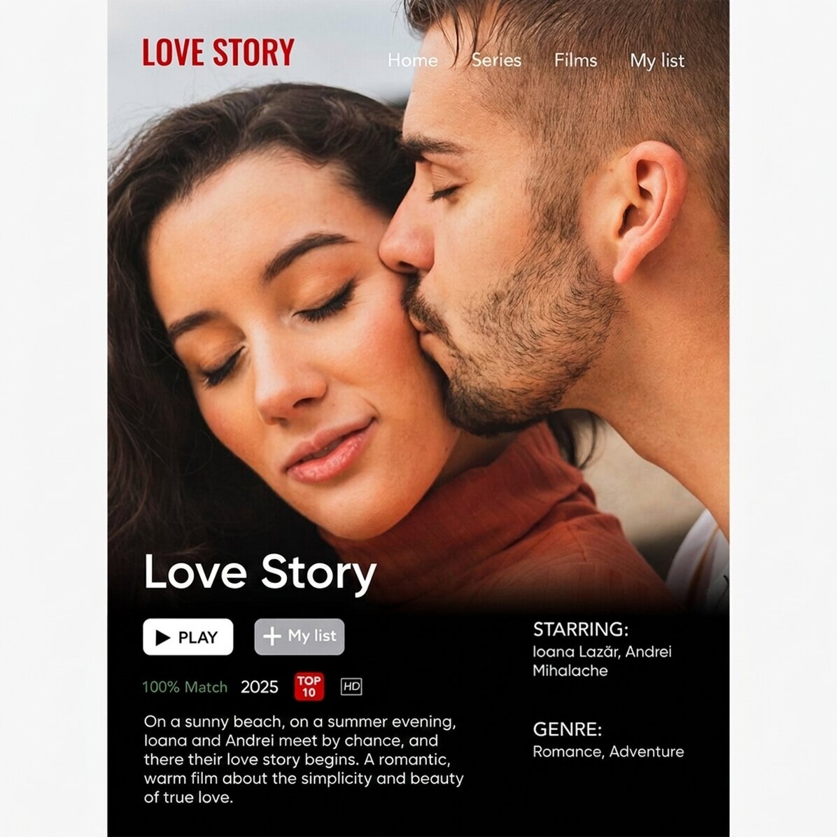 Personalizovaný plakát s fotografií a textem – Film