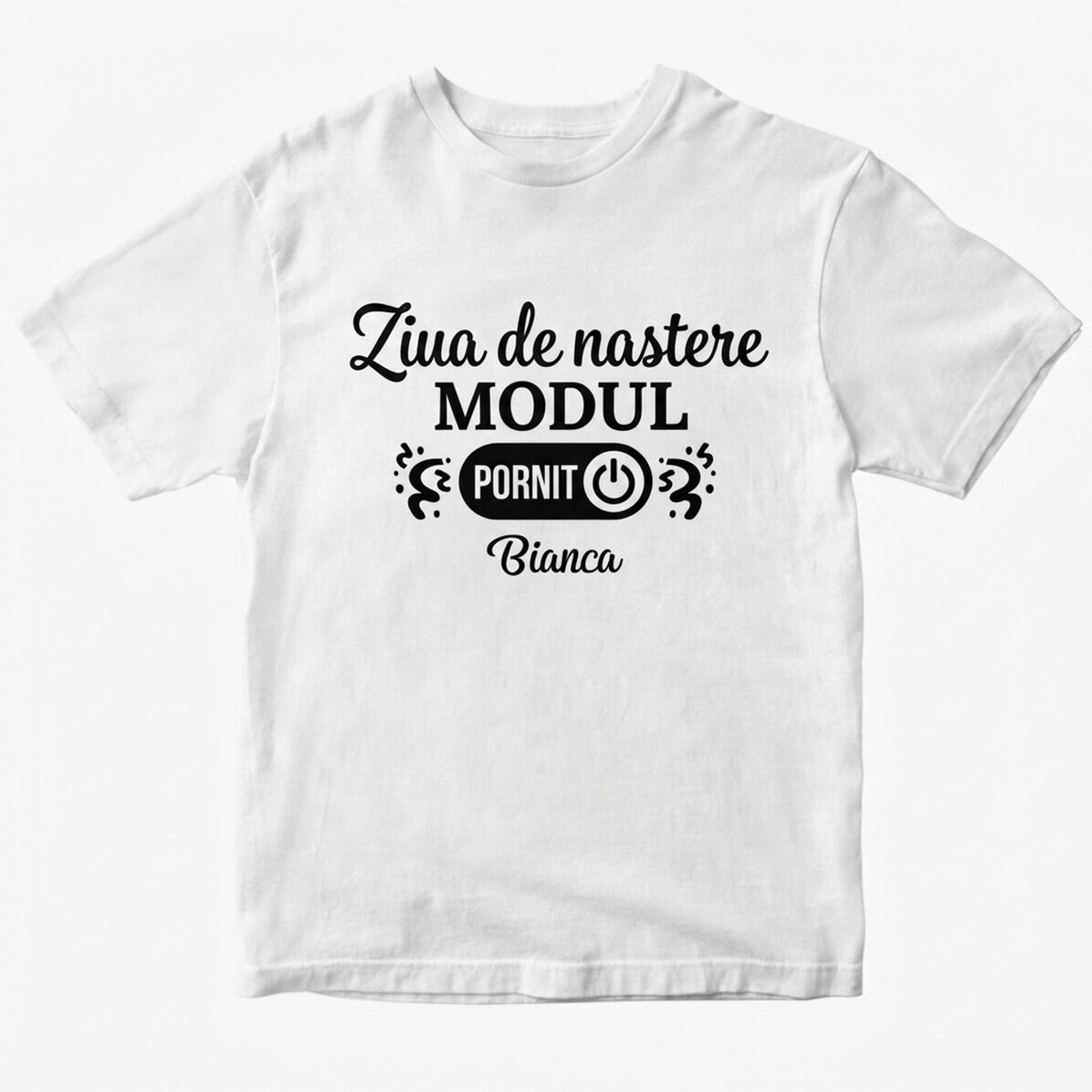 Bavlněné tričko s vlastním nápisem – Birthday Mode ON