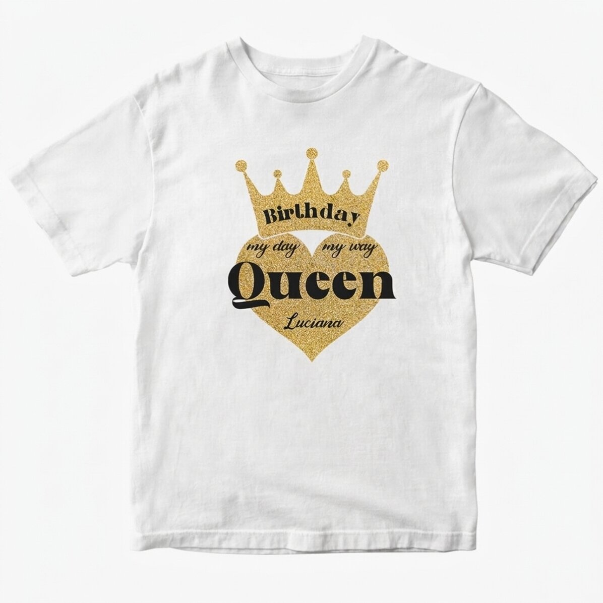 Bavlněné tričko s vlastním nápisem – Birthday Queen