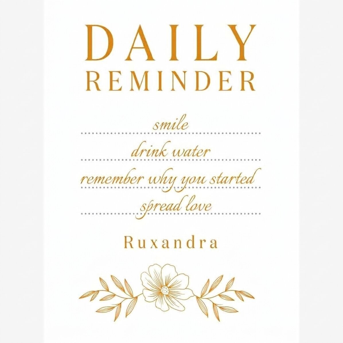 Personalizovaný plakát s textem – Daily Reminder
