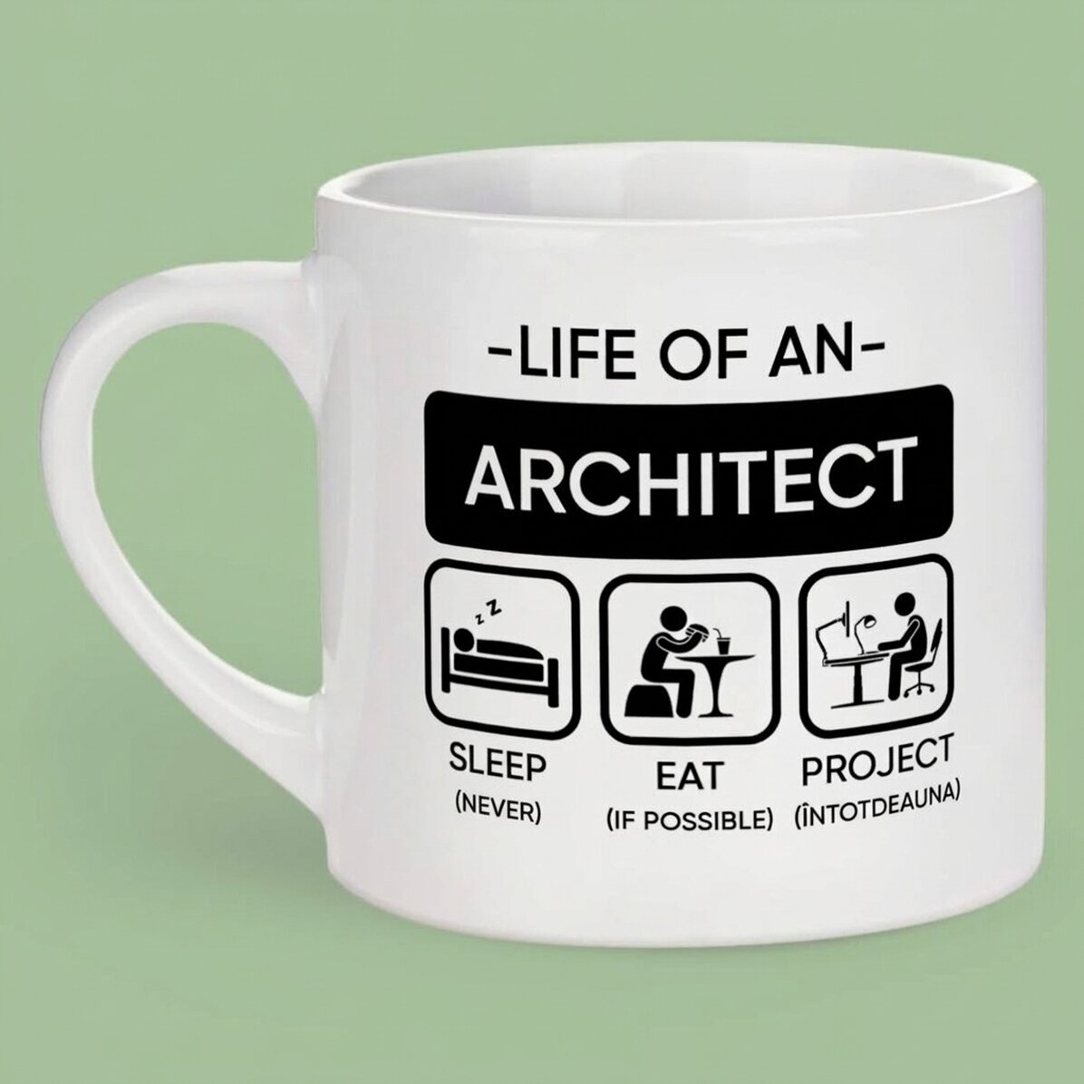 Personalizovaná šálek na espresso s nápisem – Architekt
