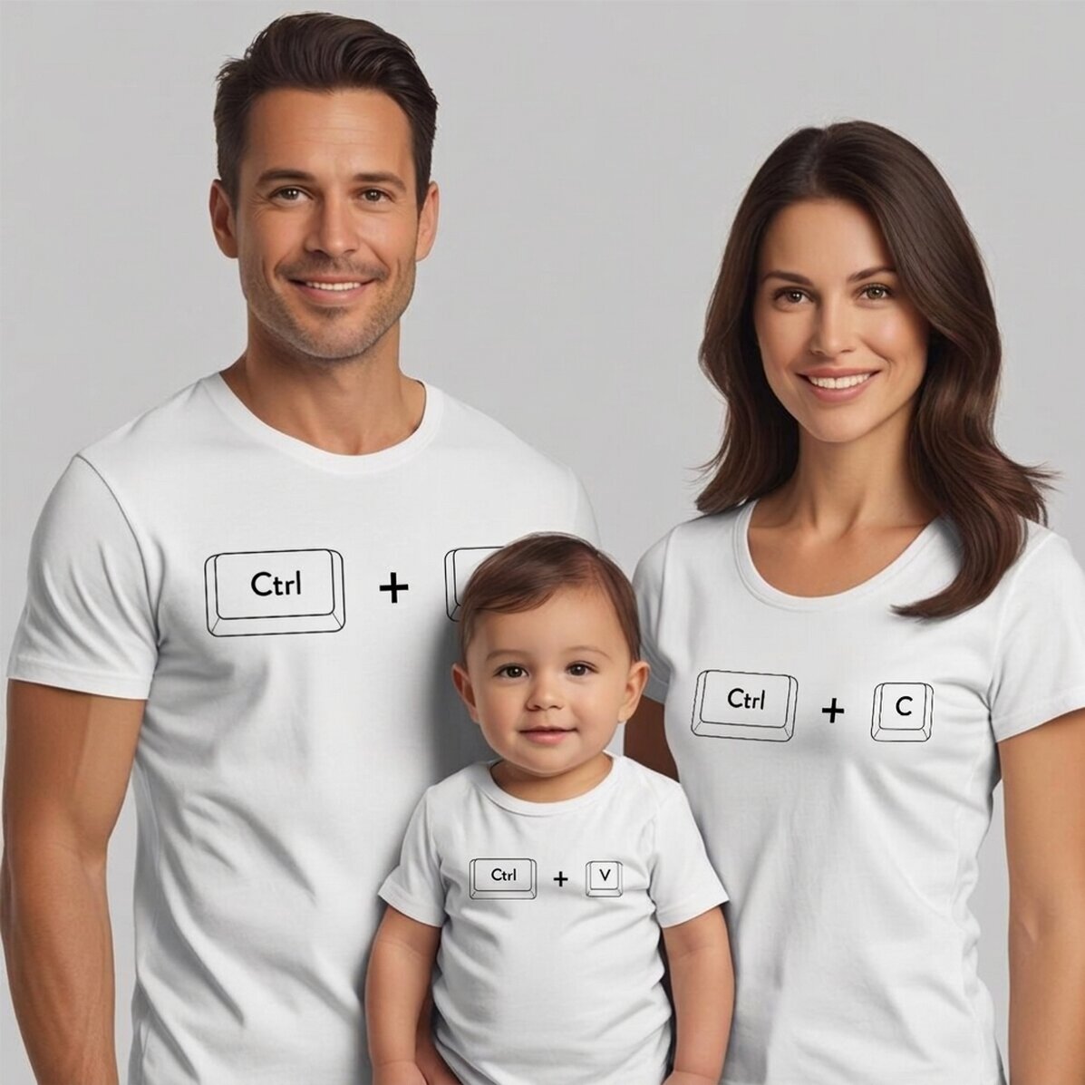 Bavlněné tričko pro děti/dospělé s vlastním potiskem – Ctrl C, Ctrl V