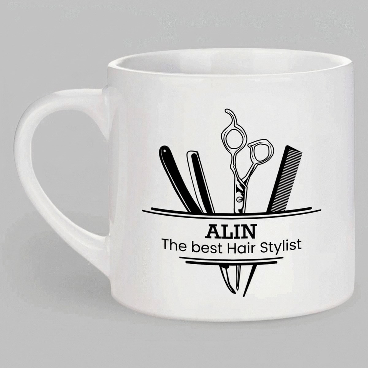 Personalizovaný hrnek na espresso s nápisem – Hair Stylist