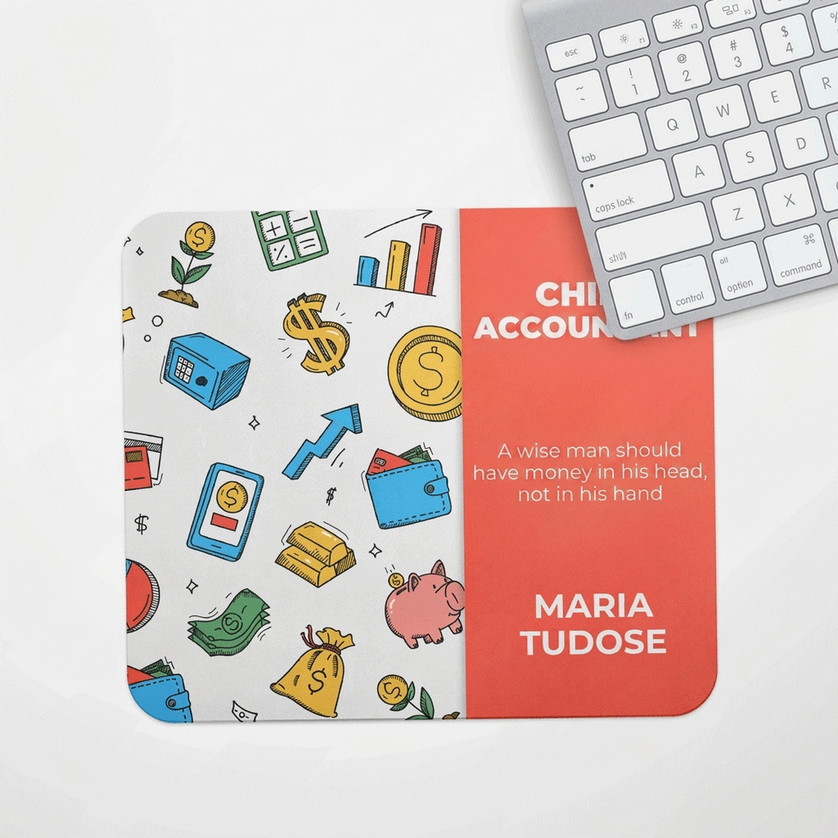 Podložka pod myš s vlastním textem – Finance