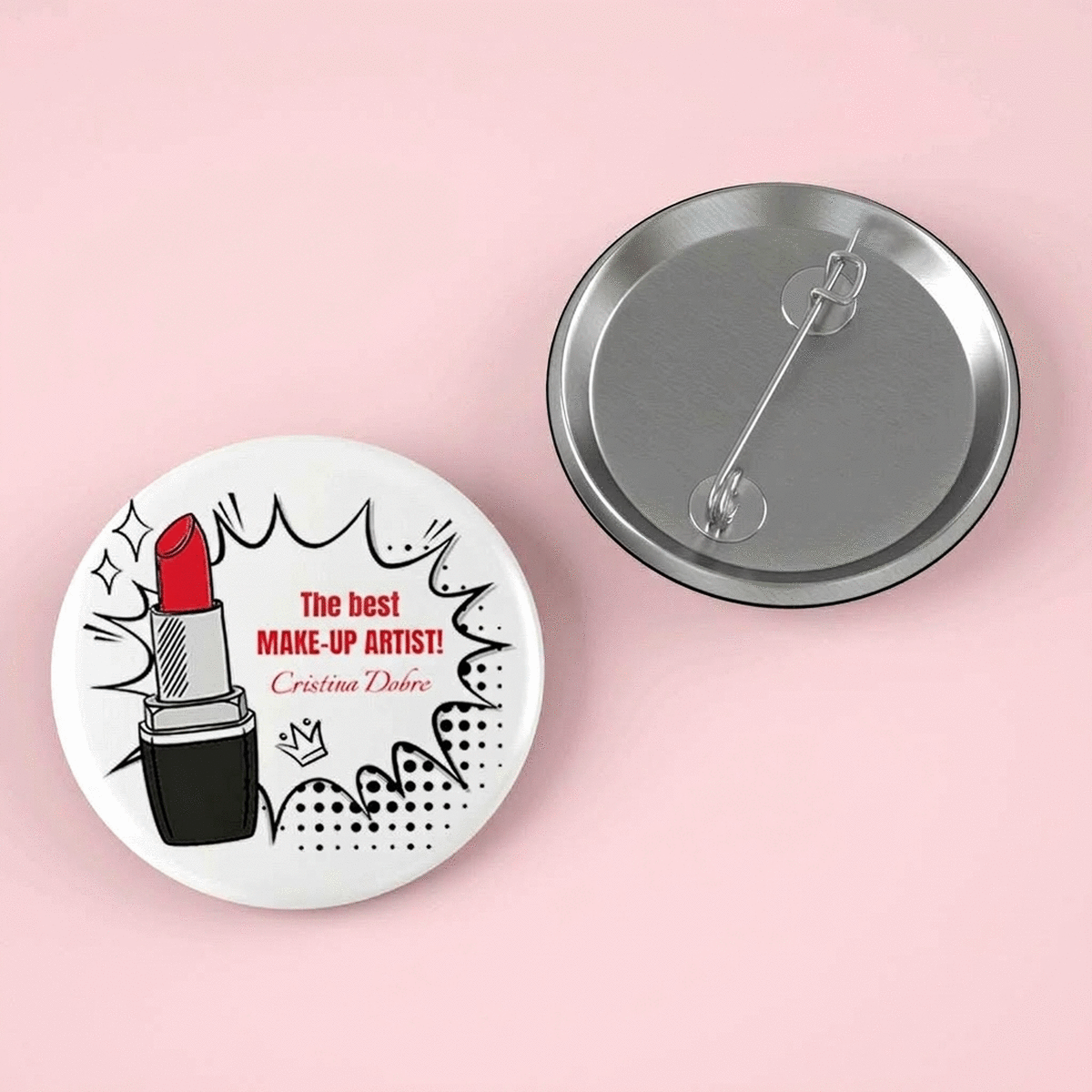 Personalizovaná placka s nápisem – Make-up Artist