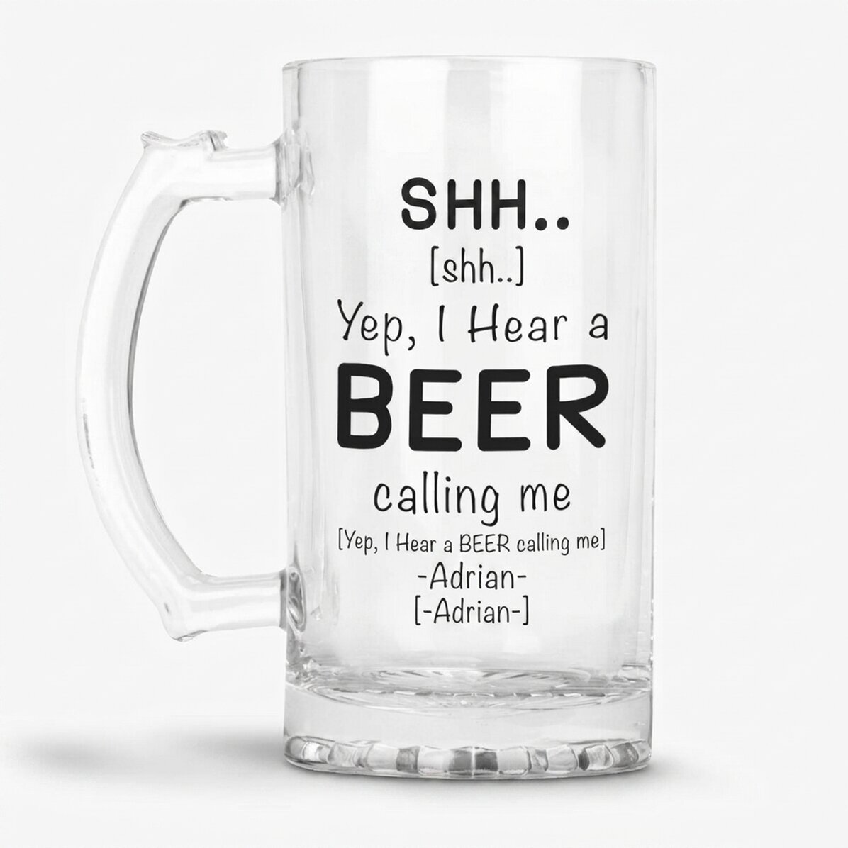 Pivní půllitr s osobním vzkazem – SHH..I hear a BEER