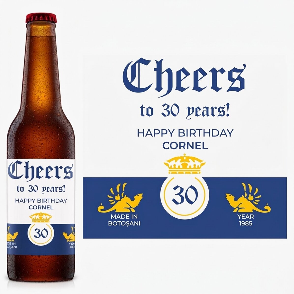 Pivo s vlastním textem – Crown