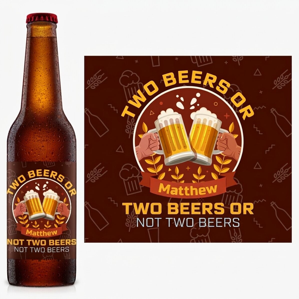 Pivo s vlastním textem – Two beers