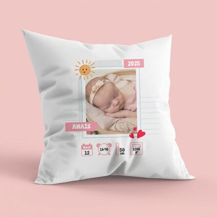 Personalizovaný polštář s fotografií a vzkazem – Hello, Baby