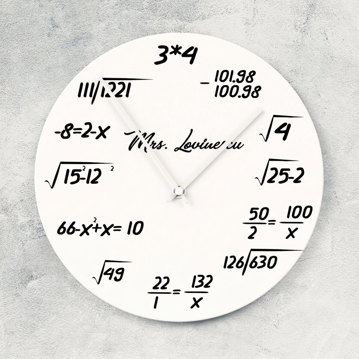 Hodinky s vlastním jménem – Matematika