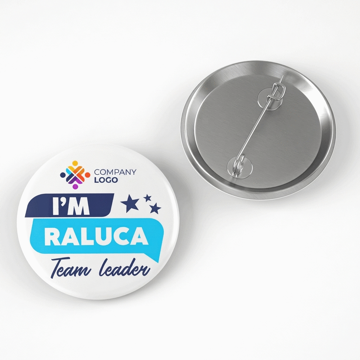 Personalizovaná placka s nápisem a logem – Team