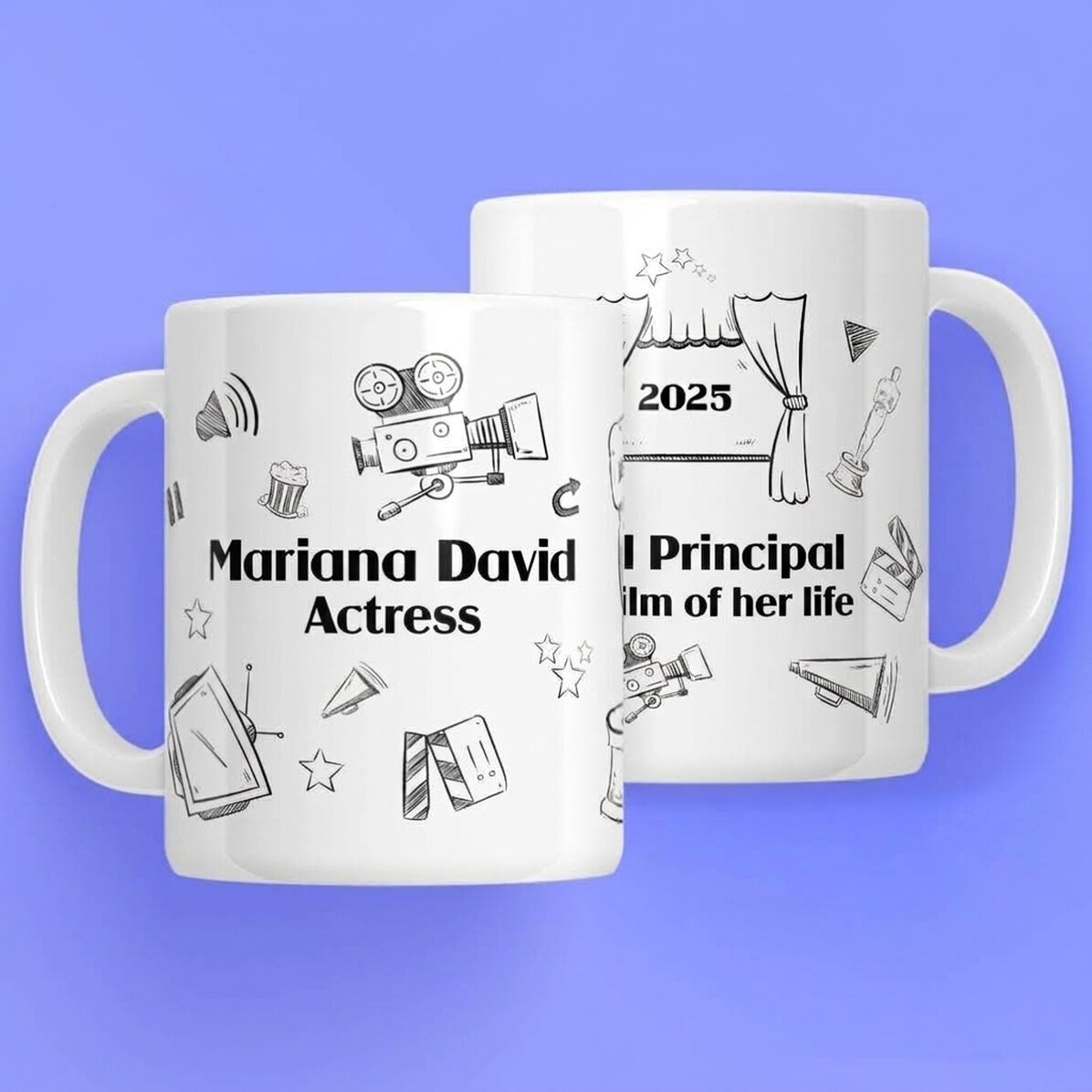 Personalizovaný hrnek s textem pro herce – sada Hand drawn