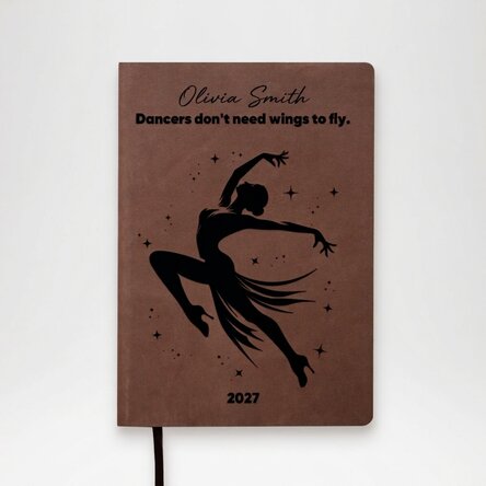 Personalised leather diary with text - Dancer