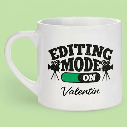 Personalizovaný hrnek na espresso s textem – Režim úprav zapnutý