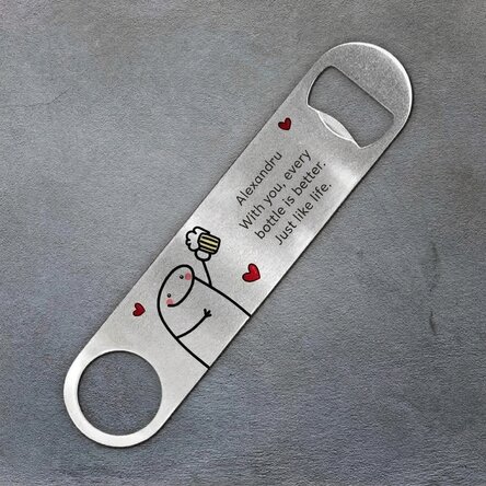 Personalizovaný otvírák na pivo s vzkazem – Cute Love