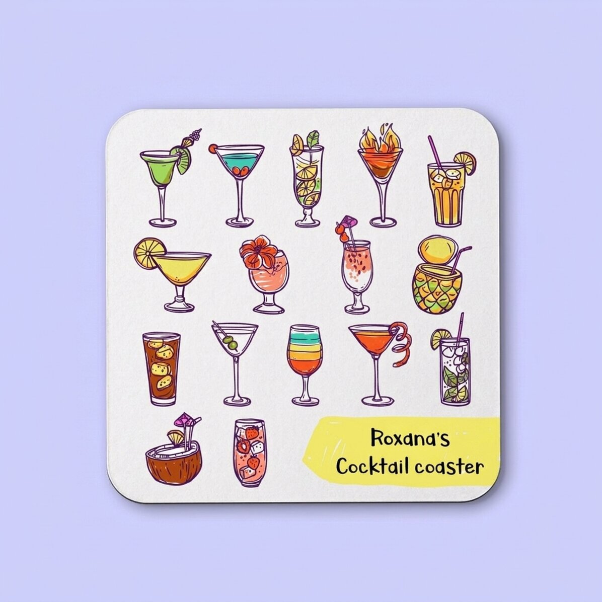 Personalizovaný podtácek s nápisem – Cocktails