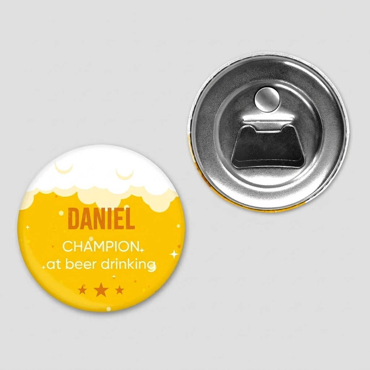 Otevírák na láhve s magnetem, personalizovaný s textem – Campion