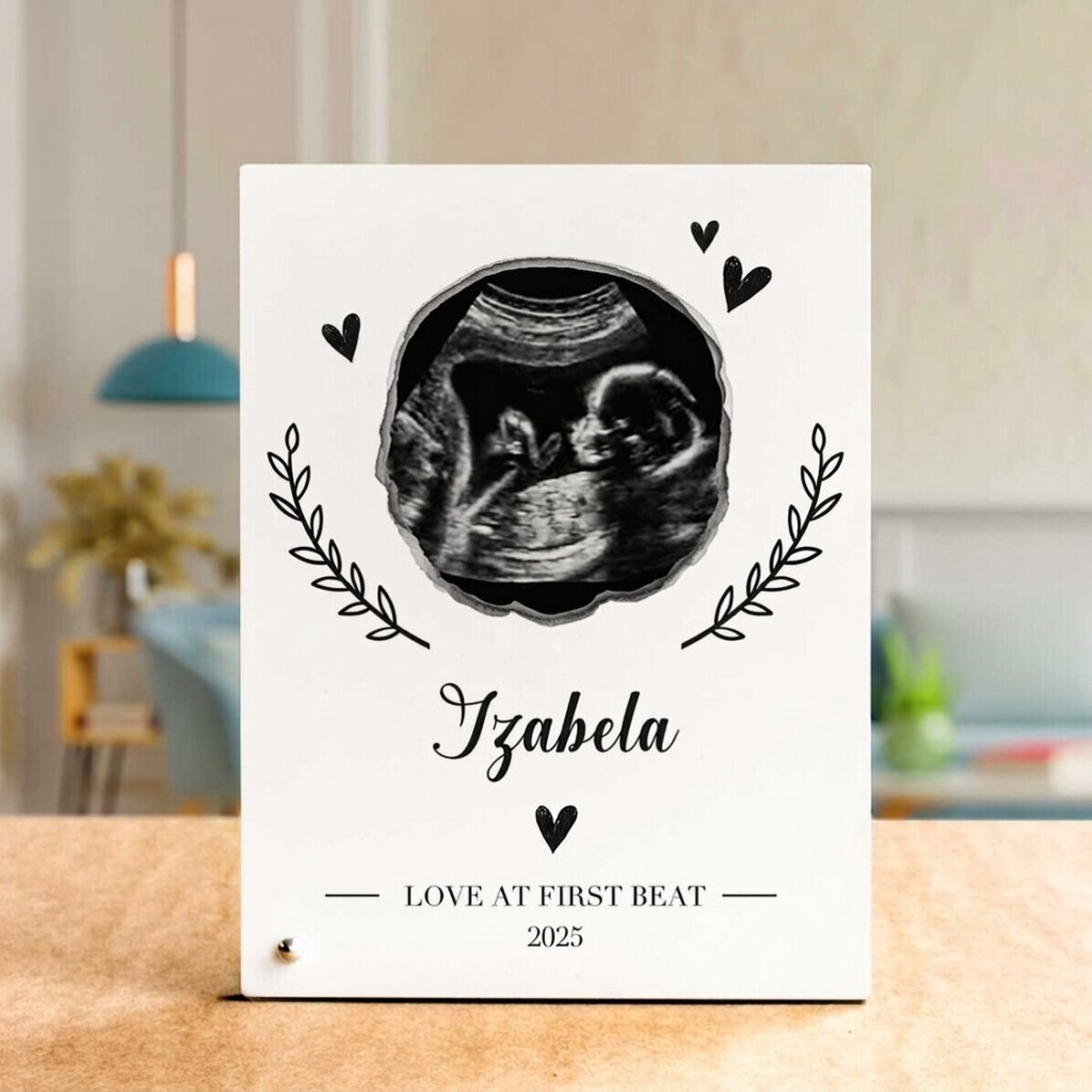 Personalizovaný stolní fotorámeček s textem a fotografií – Baby