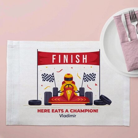 Personalised plate holder with text - Champion