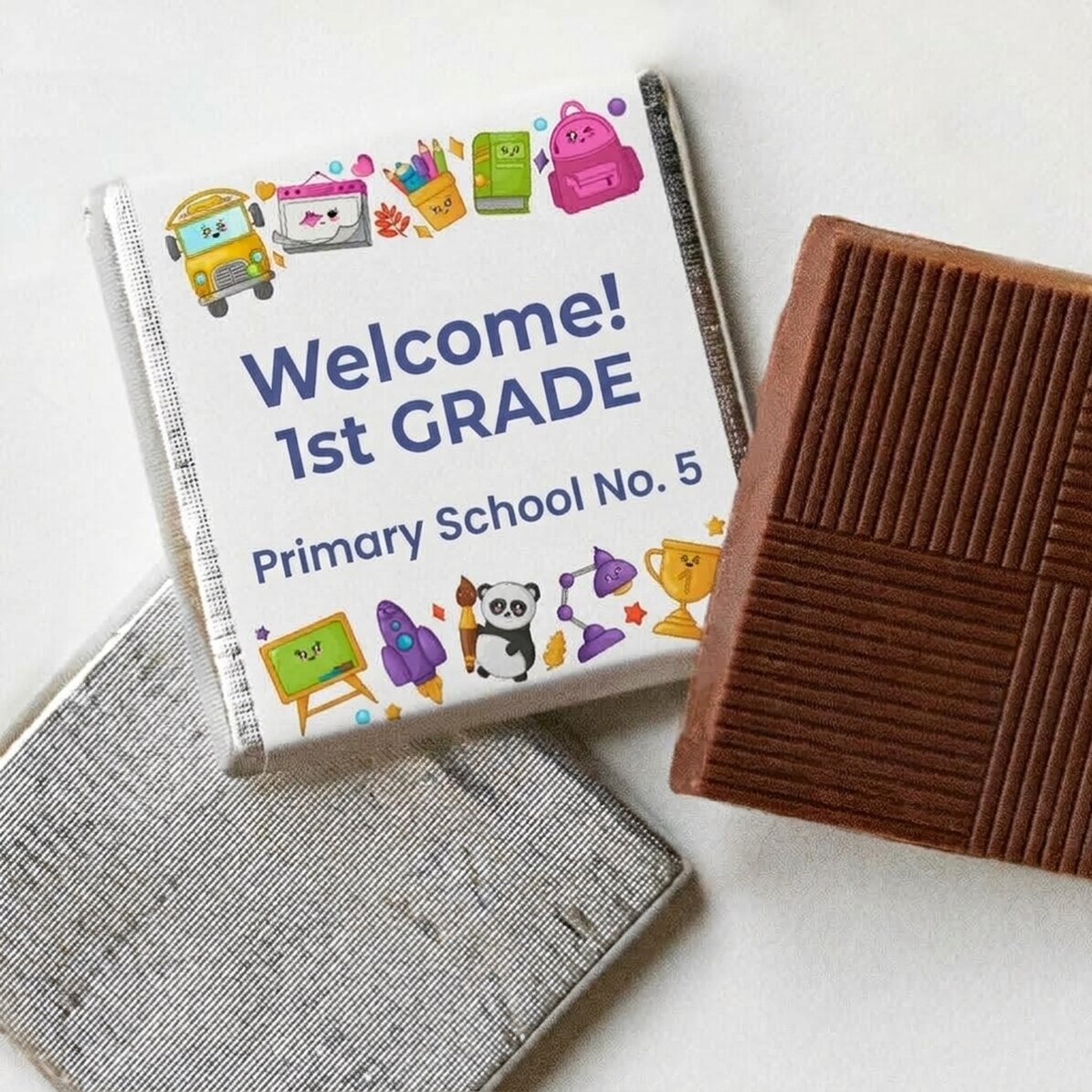Mini čokoláda s vlastním textem – Welcome school